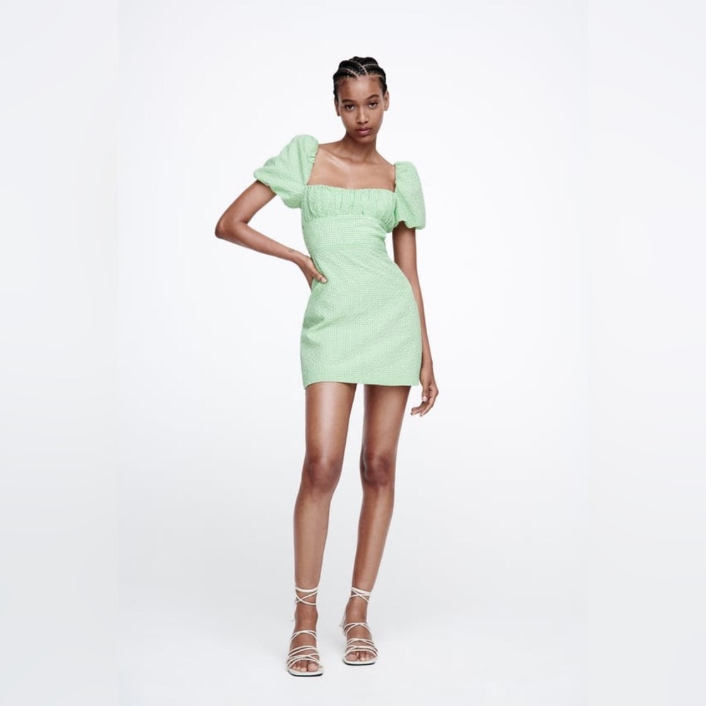 ZARA STRUCTURED GINGHAM DRESS